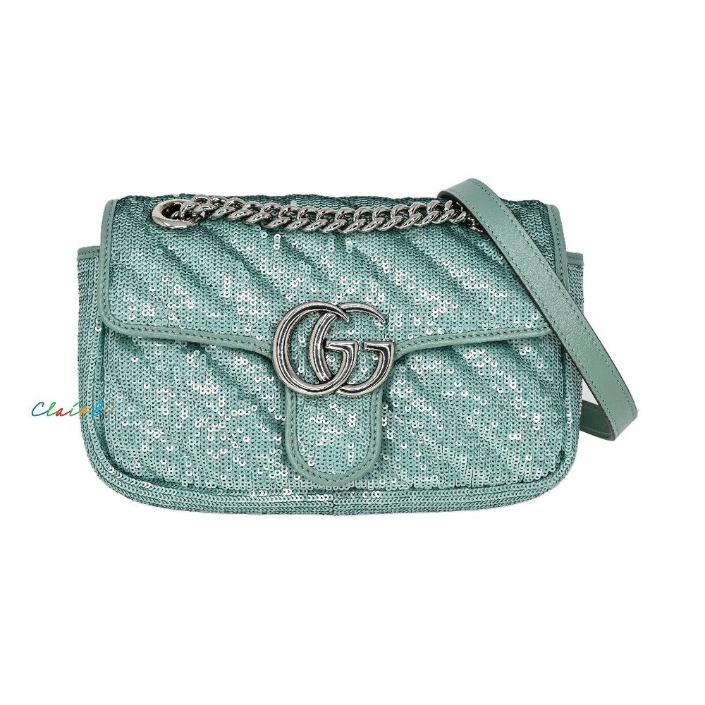 Gucci 446744 GG Marmont Sequin Shoulder Bag